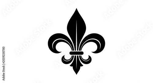 Classic Black Fleur-De-Lis Heraldic Symbol Vector