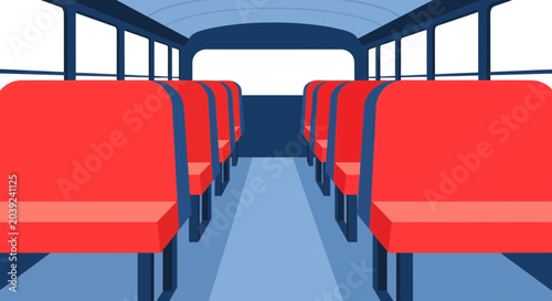 Fotografia Interior of a public transportation bus.
