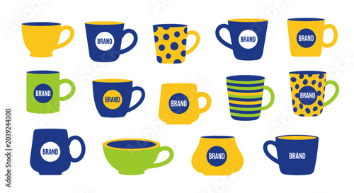 Fotografía Collection of colorful coffee mugs.