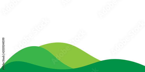 Obraz na płótnie Abstract green hills landscape vector background template