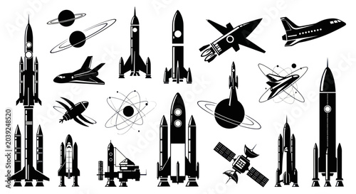 Photos Rockets and Spacecraft Silhouettes Collection.