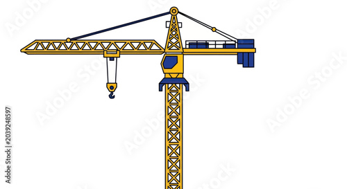 Photos Large Yellow Construction Crane Machine.