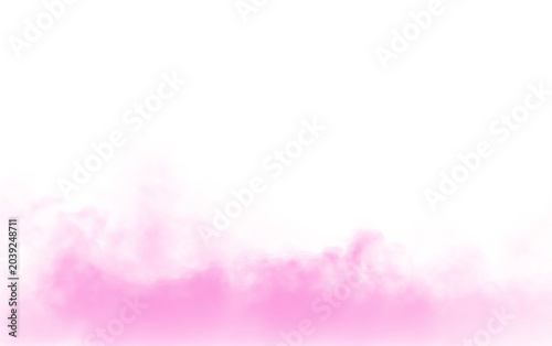 Pink fog or smoke cloud isolated on transparent background. 
