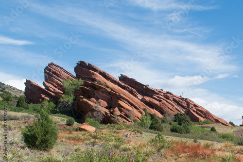 Schilderij op canvas Red rock formation at Red Rocks Park and Ampitheatre