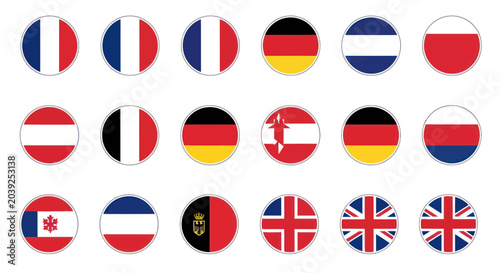 Fotografi Flags of various European countries.