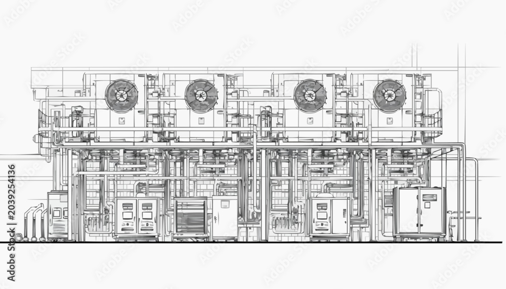 Fototapeta premium Smart home hvac technology vector icons