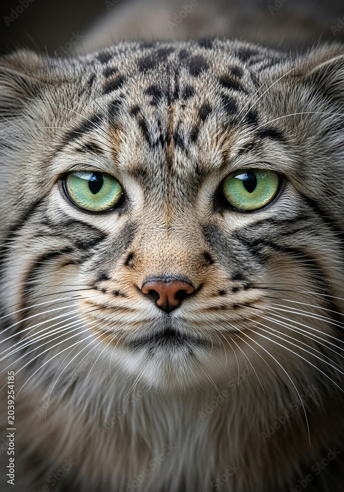 Fototapeta premium Emerald Gaze of the Steppe Phantom