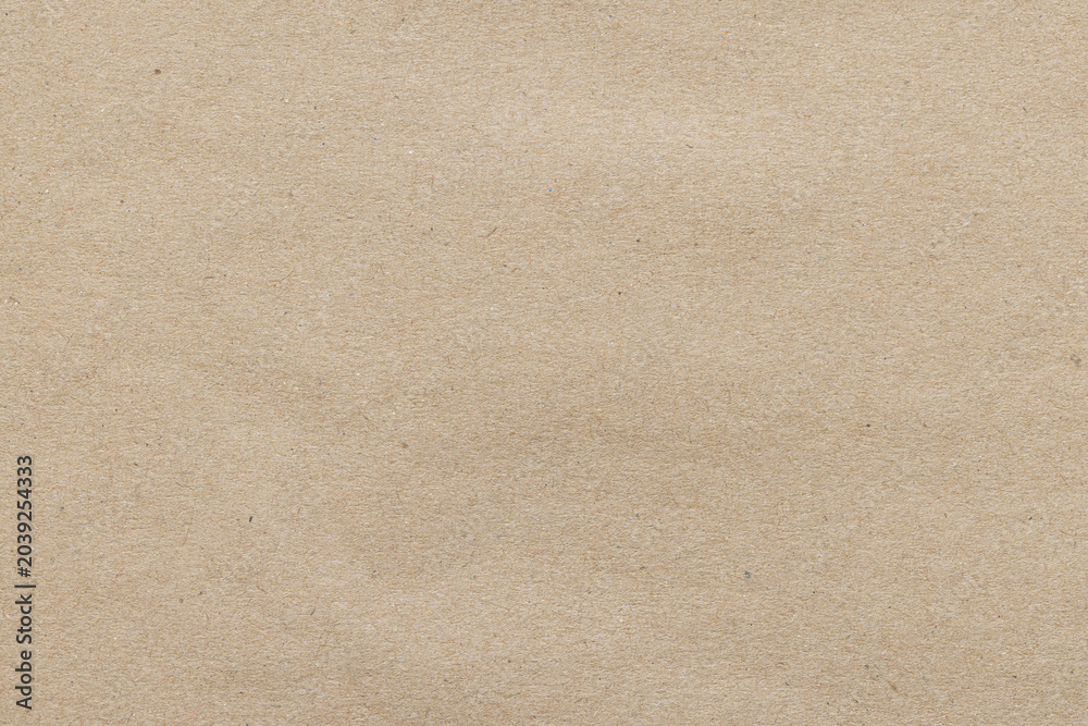 Fototapeta premium Brown Paper Texture Background,Macro,A high-resolution, full-frame top-down view of a plain, light brown recycled craft paper texture, featuring a clean, minimalist surface with subtle natural fiber.