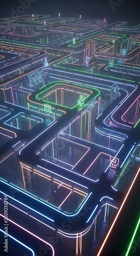 Glowing City Grid.