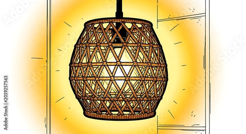 Rattan Lamp Shade.
