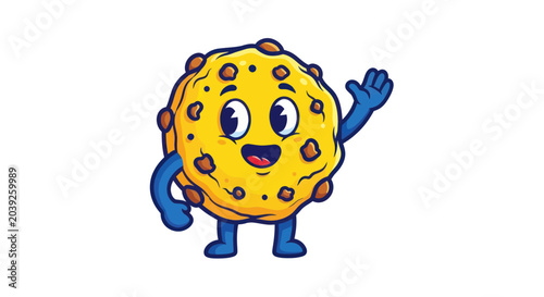 Fotografie Smiling Cartoon Coronavirus Character Waving.