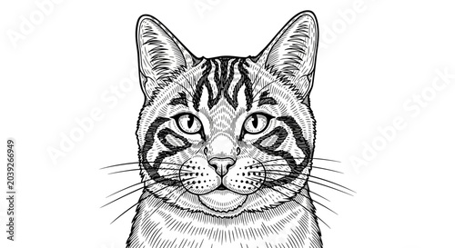 Fotografie Detailed illustration of a cat face.