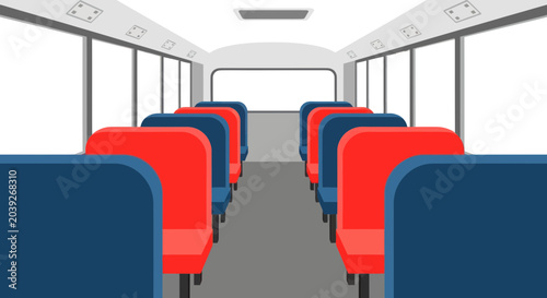 Tableau sur toile Interior of a public transportation bus 1.
