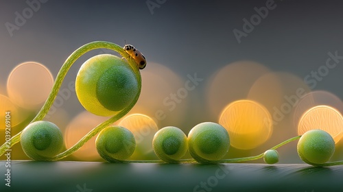 Macro spiral fiddlehead fern with main frond curling upward, smaller fronds below, clear textures, green bokeh background. 