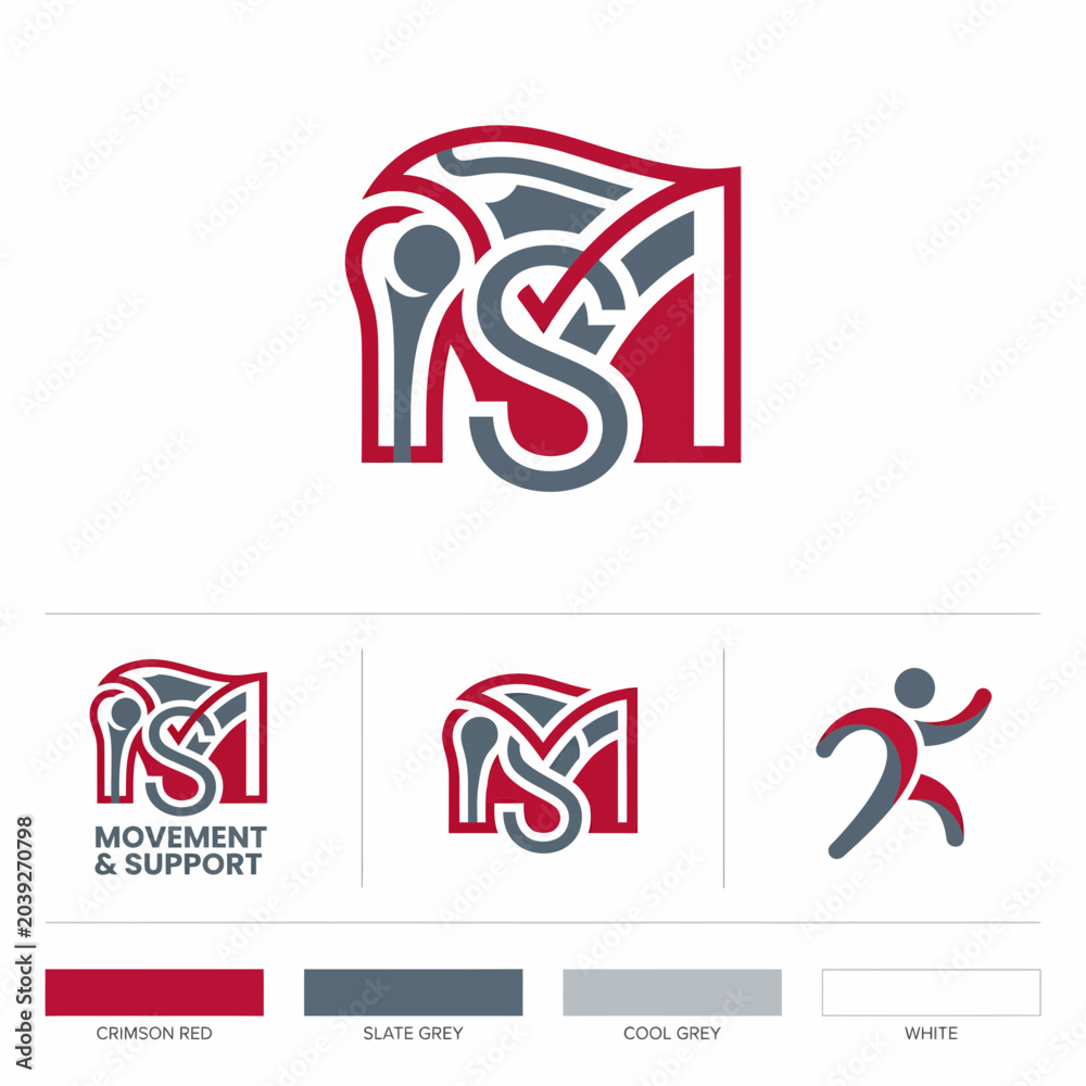 Obraz premium Modern Orthopedic Clinic Movement and Support Logo Template
