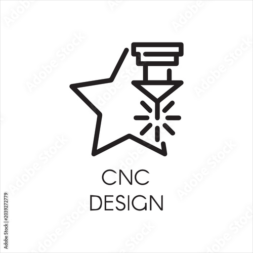 Canvastavla CNC laser design icon in outline style