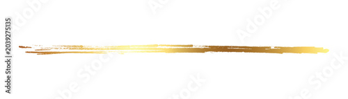 Cuadro en lienzo Golden brush stroke element on transparent background