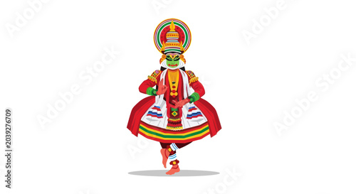 Fotografi Traditional Kathakali Dancer in Costume.