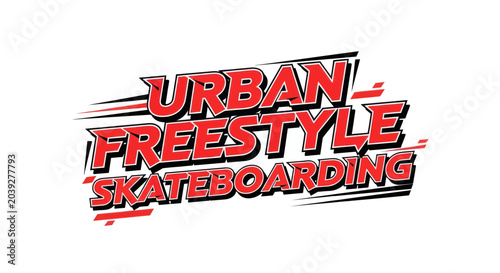 Bilde på lerret Urban freestyle skateboarding logo design.