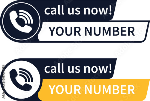 Slika na platnu Button, banner, icon, symbol, logo, template, business, mobile, chat, number, Call Us Now