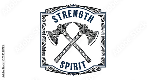 Bild auf Leinwand Axes crossed in strength symbol.
