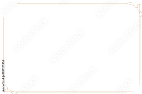 Cuadro en lienzo Minimalist gold border frame template with elegant thin line ornaments
