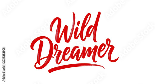 Quadro su tela Red Wild Dreamer Typography Logo Sign.