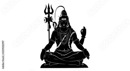 Foto Shiva Hindu God Sitting Meditation.
