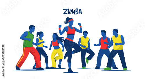 Canvastavla Group of people doing zumba dance.