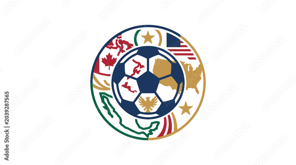 Obraz premium Soccer Ball with Flags Logo.