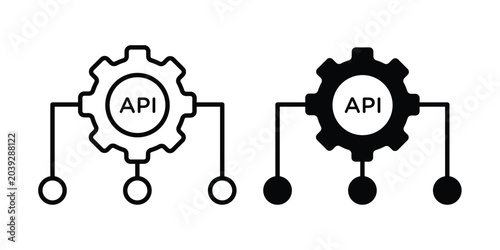 API icon vector. Simple flat symbol. editable strokes