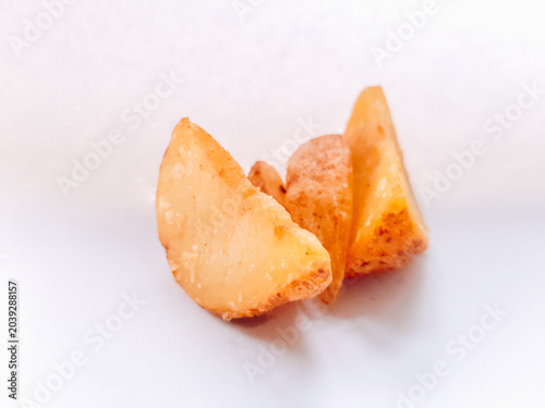 Photos potato wedges isolated on transparent background.