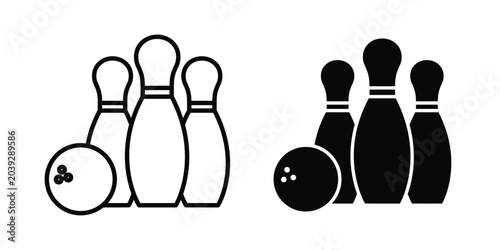 Canvastavla Bowling icon vector. Simple flat symbol. editable strokes