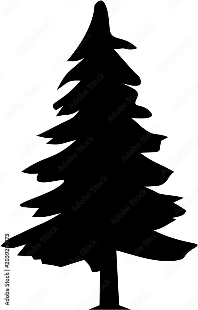 Obraz premium Pine Tree Silhouette: Evergreen Icon