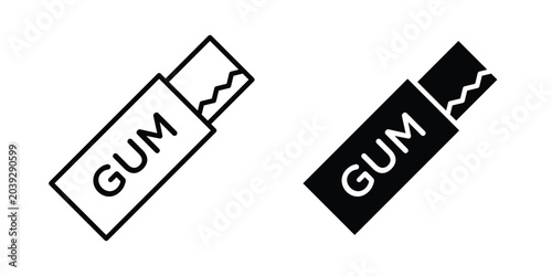 Fotografie Chew gum icon vector. Simple flat symbol. editable strokes