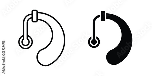 Schilderij op canvas Hearing aid icon vector. Simple flat symbol. editable strokes