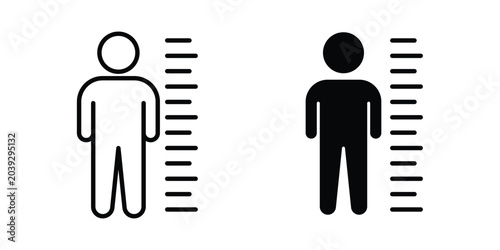 Fotografie Human height icon vector. Simple flat symbol. editable strokes