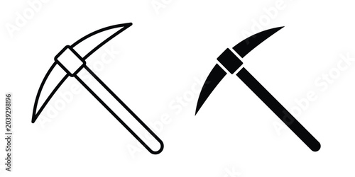 Tableau sur toile Pick axe icon vector. Simple flat symbol. editable strokes