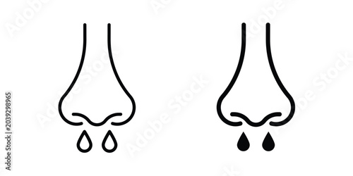 Tableau sur toile Runny nose icon vector. Simple flat symbol. editable strokes