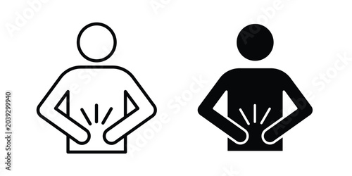 Bild auf Leinwand Stomachache icon vector. Simple flat symbol. editable strokes