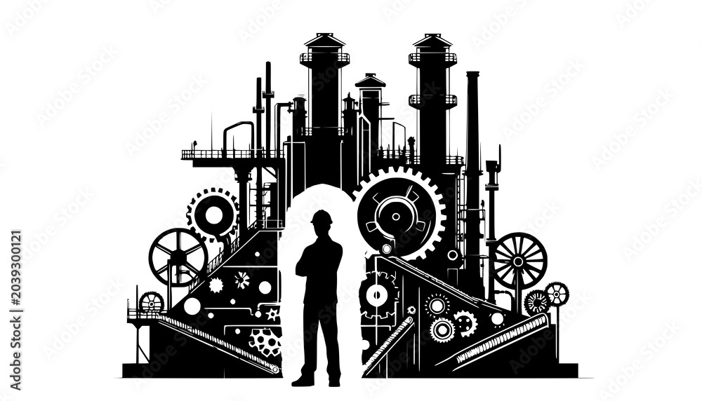 Obraz premium silhouette of a man in industry