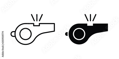 Εκτύπωση καμβά Whistle icon vector. Simple flat symbol. editable strokes