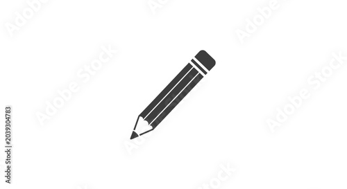 Fotografía Black pencil with silver ferrule.