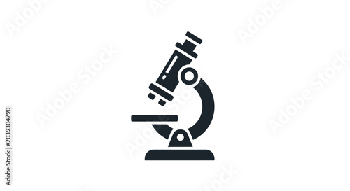 Bild auf Leinwand Black microscope icon on white background.