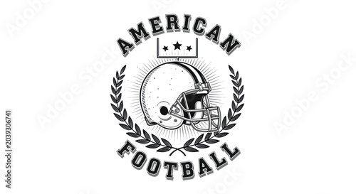 Tableau sur toile American Football Helmet Logo Design.