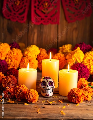 Day of the Dead altar setup.
