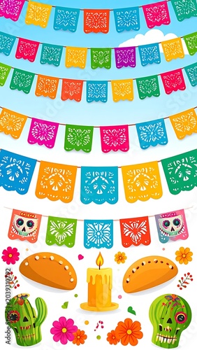 Day of the Dead party decorations.