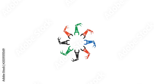 Foto Diverse people forming a human circle.