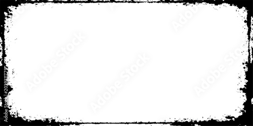 Obraz na plátne A distressed black grunge frame vector illustration with a dirty, textured paint