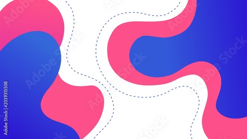 Minimal Pink and Blue Abstract Organic Shapes Background with Copy Space